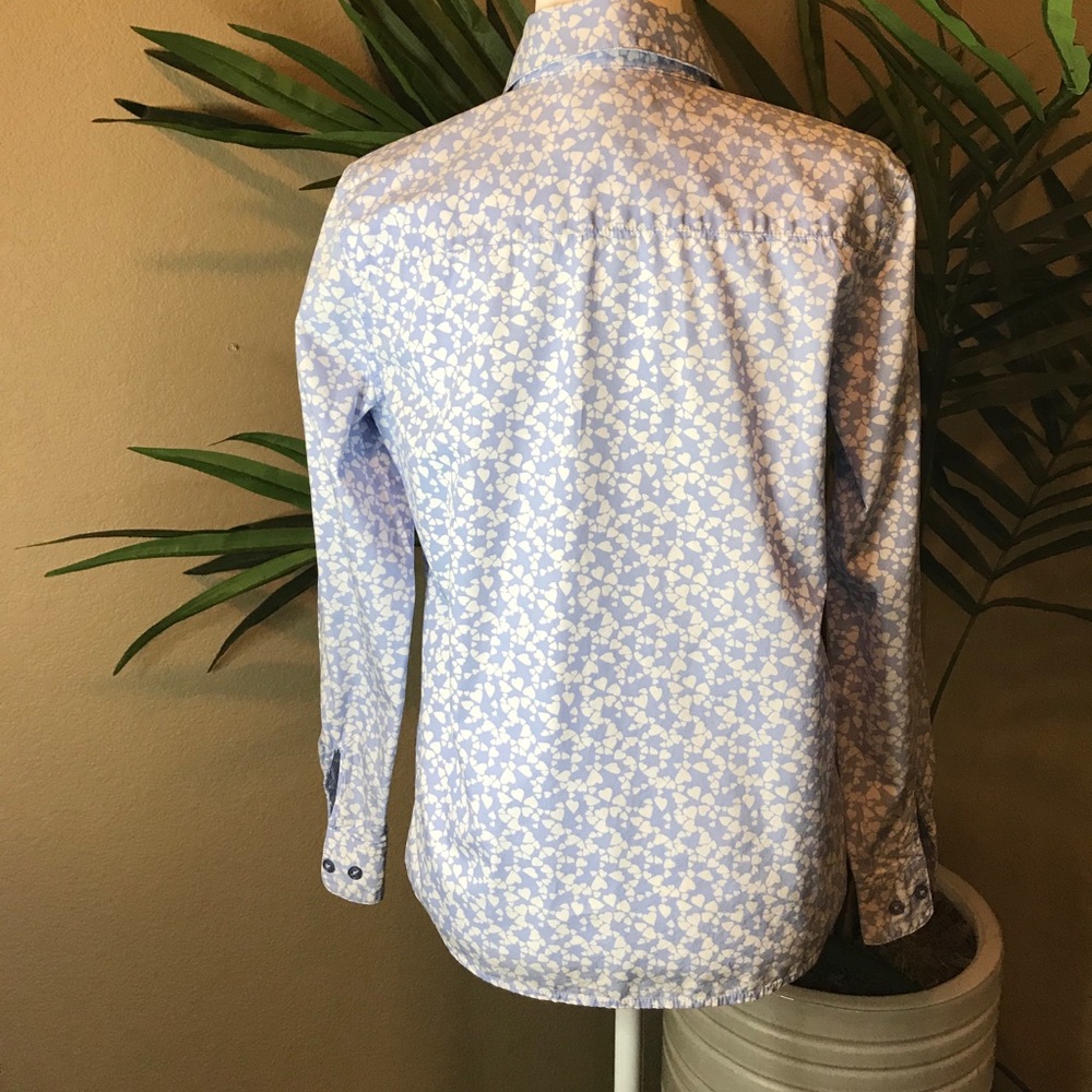 ORVIS Hearts Print Button Down Shirt -100% Cotton - Picture 9 of 16